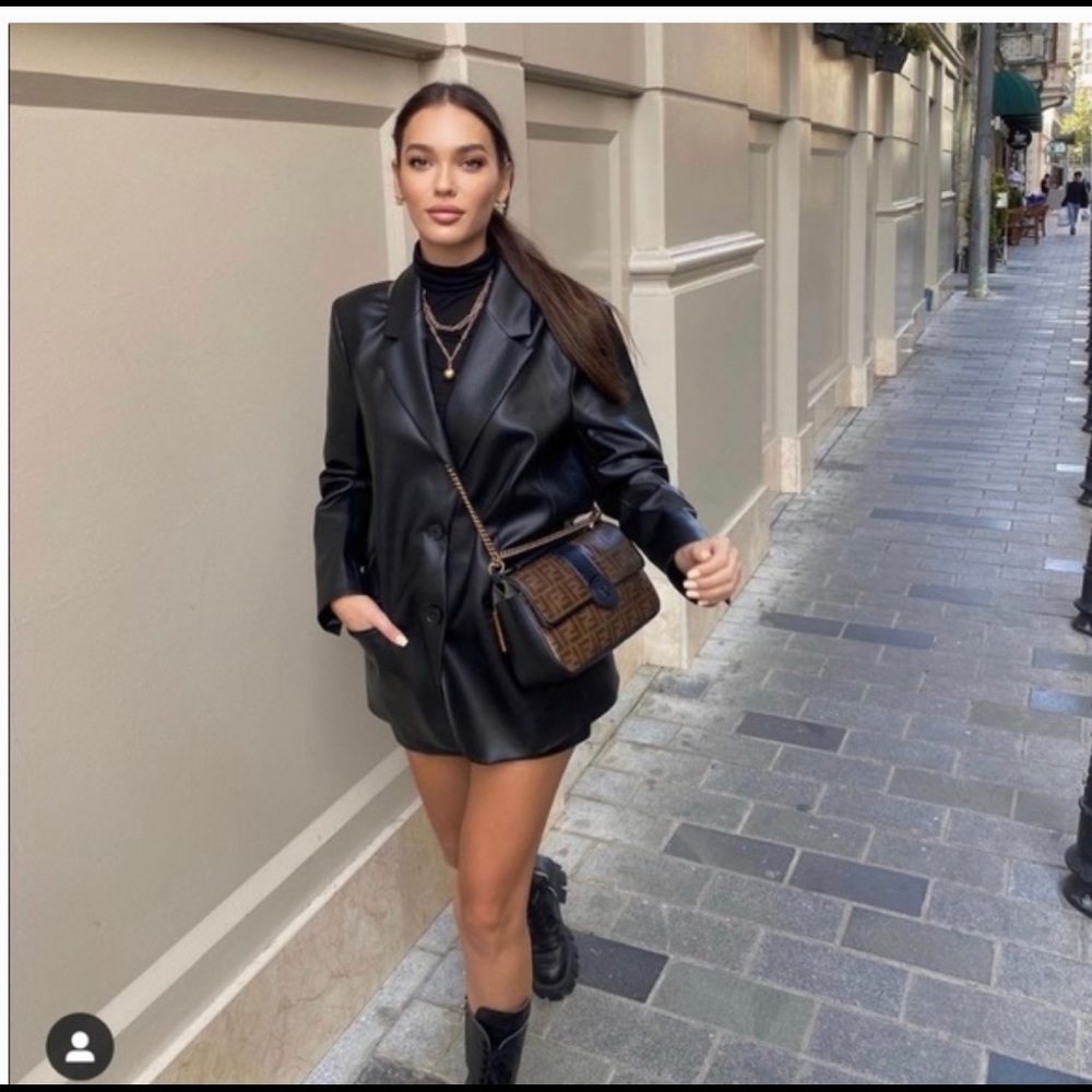 Brand new Zara faux leather  blazer